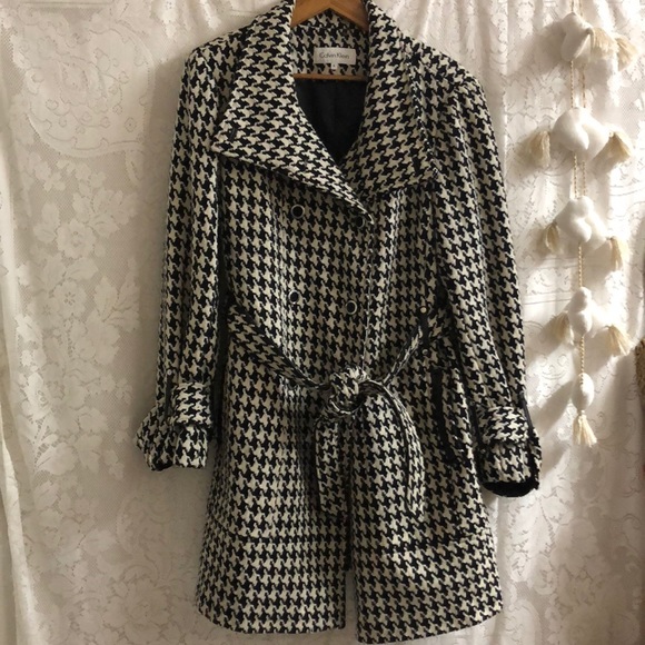 Calvin Klein Jackets & Blazers - Calvin Klein wool blend coat XL houndstooth